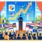 Odisha Chief Minister addressing a public gathering with a vibrant roadmap presentation, Indian flags, and supportive audience, symbolizing progress and unity.