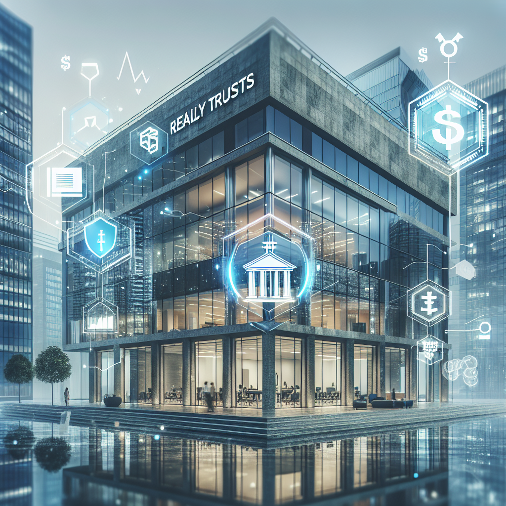 A modern office building with the Knowledge Realty Trust and Blackstone-Sattva logos, surrounded by financial growth charts and Indian currency symbols.