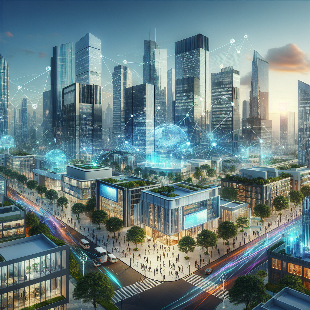 Modern cityscape of Chennai with futuristic office buildings and digital network overlays, symbolizing global business growth and technology innovation.